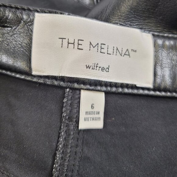 Aritzia Wilfred The Melina High-waisted Vegan Leather Pants in Black Size 6 NWT - Picture 8 of 13